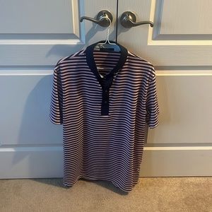 Greyson polo pink with purple stripes size Large, barely worn